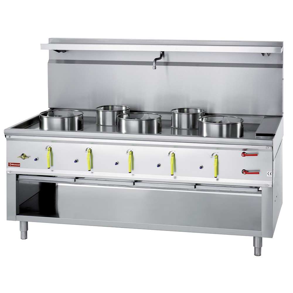 Woktafel driehoek 5 branders Woktafel driehoek 5 branders