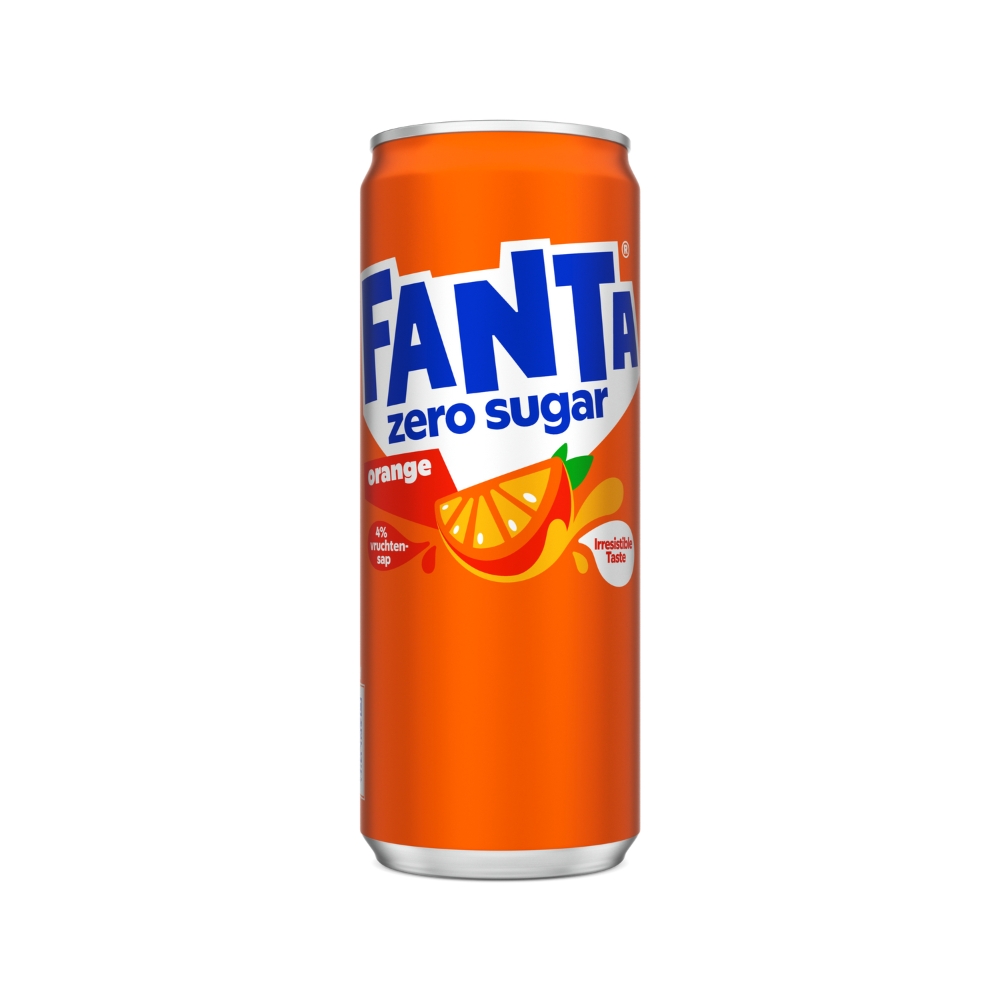 Fanta Orange Zero 33cl Sleek Fanta Orange Zero 33cl Sleek
