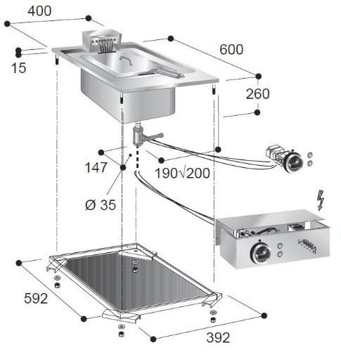 DropInn Elektrische Friteuse 1x10L