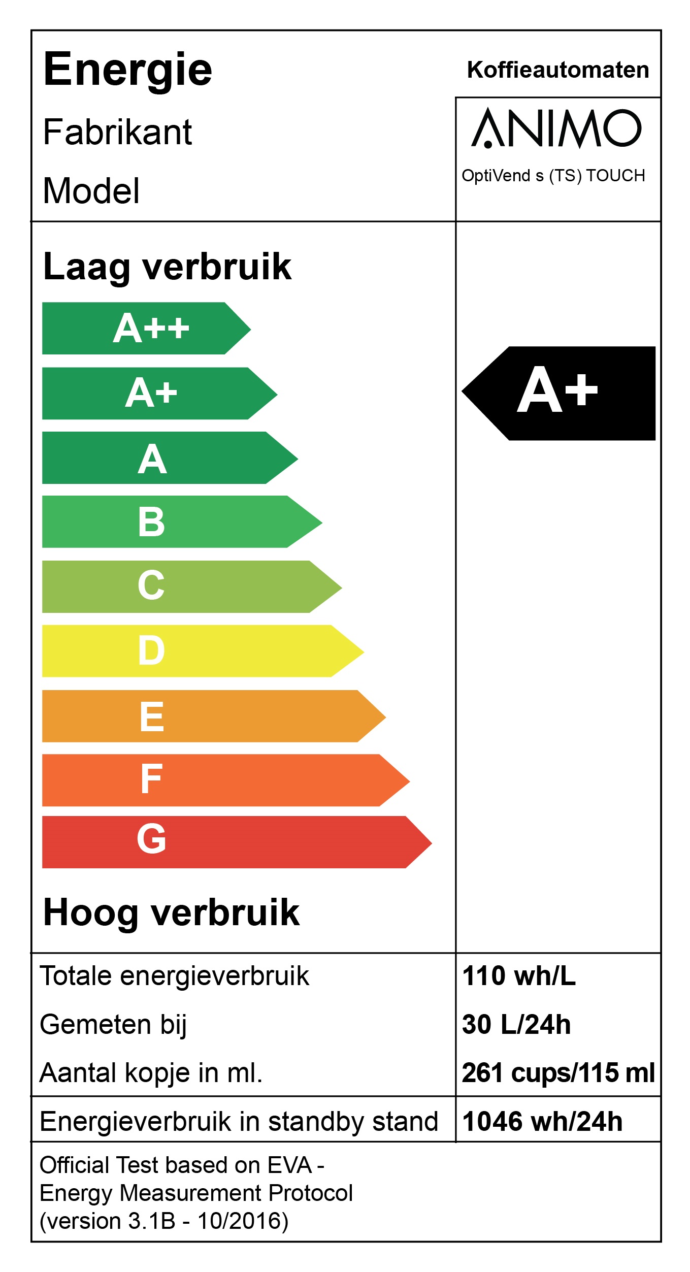 Animo Optivend 11s TS Touch Zwart Animo Optivend 11s TS Touch Zwart