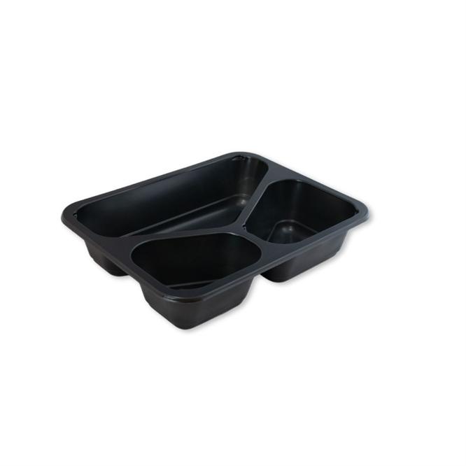 Menubak 3vaks PP 227x177x50mm Zwart