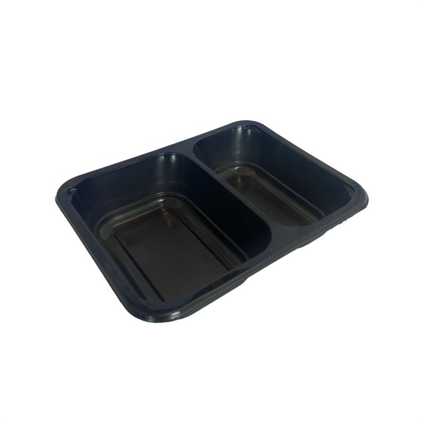 Menubak 2vaks PP 227x178x50mm Zwart