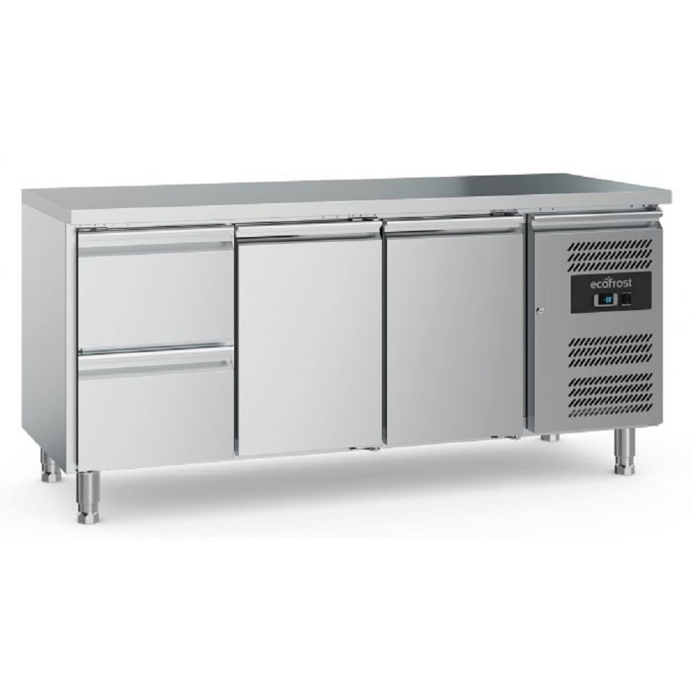 Koelwerkbank 2 deur/2 laden Ecofros