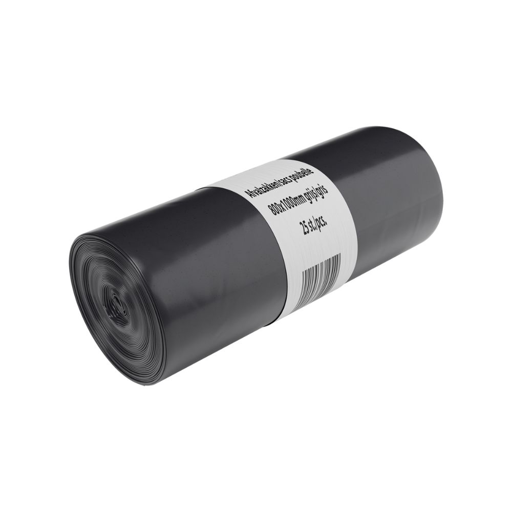 Afvalzak LDPE 80x100cm 70my Grijs Afvalzak LDPE 80x100cm 70my Grijs